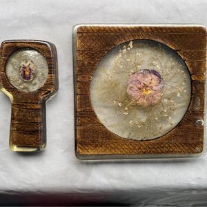 Vintage Lucite Hot Plate Trivet and Spoon Rest Flower Floral 1970s Kitchen